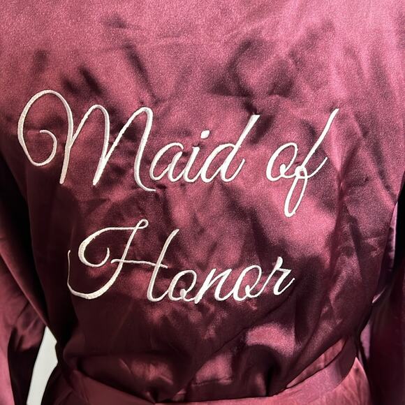 David’s Bridal Embroidered Satin Made of Honor Robe size L/XL - Picture 4 of 6